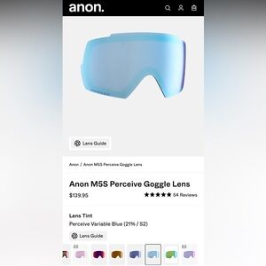 Anon M5S Perceive Replacement Goggle Lens — Light Blue
